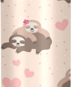 Alternative view of Vnurnrn Faultier Niedliches Cartoon-Babyherz Trinkflasche Wasserflasche mit Strohhalm 600ML, Thermosflasche Vakuumisolierte aus Edelstahl 18/8, BPA-frei für Kinder Sport Wandern Schule