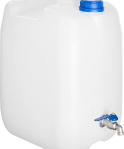 TRADIS Wasserbehälter 20 L + Seifenspender 150 ml verzinkt-Hahn Trinkwasserkanister BPA-frei Kanister Wasserkanister Tank Camping LKW usw.