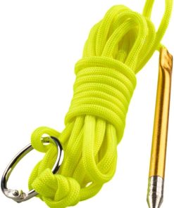 PARACORD PLANET 10 Fuß 550 lb Paracord Angelstringer Fischhalter mit Metalleinfädelnadel und 1 Zoll Spaltring