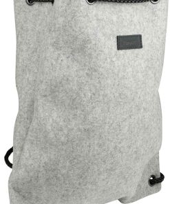 BIOZOYG Backpack BOBO umweltfreundlicher Filz Rucksack Damen und Herren aus 100% Natur-Filzwolle (Merinowolle) I Leichter Alltags-Rucksack mit Kordel Made in Germany – 35 x 43 x 12 cm hellmeliert