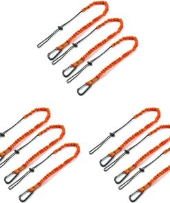 rieder Werkzeug Lanyard, 9 Stückes Sicherheits Lanyard mit Karabiner, Stoßdämpfendes Sicherheits Lanyard, Verstellbares Sicherheits Lanyard für Arbeitsgeräte