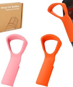 BOXOB 2st Griff Kompatibel mit Air Up Trinkflasche, Flaschengriffaufsatz aus Silikon Zubehör für Wasserflaschengriff Flaschengriffgurt zum Tragen für Sportveranstaltungen Schule Hause (Rosa, Orange)