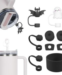 AUAUY Stanley Cup-Zubehörset, enthält 6 auslaufsichere Silikonstopfen,2 Stück Strohdeckel, 1 Silikonhülle für Stanley Cup 1,2 l- und 850 ml-Becher,Cups Nicht enthalten