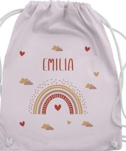 Alternative view of Geschenk mit Namen personalisiert by Shirtracer – Turnbeutel Rucksack – Rainbow Regenbogen Farbenbogen