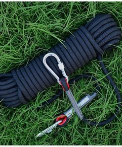 Alternative view of 16mm Statisches Kletterseil 49ft 98ft 197ft 394ft Hochfestes Rettungsfallschirmseil Hochbelastbares Abseilseil Für Outdoor Survival Wandern Bergsteigen (Color : Black, Size : 16mm x 180m)