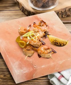 Himalaya Salzstein Grillplatte, Grillstein 20X20X2,5cm, Rotsalz