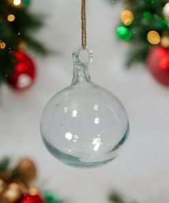 Moogoo Creative Africa | Mundgeblasene Weihnachtskugel | Clear (Transparent) | handgemacht in Palästina  S 5x7cm