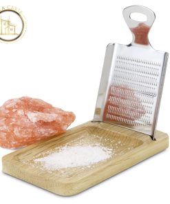 Alternative view of Himalaya Salzstein Reibe auf Eichenholzständer mit Salzstück